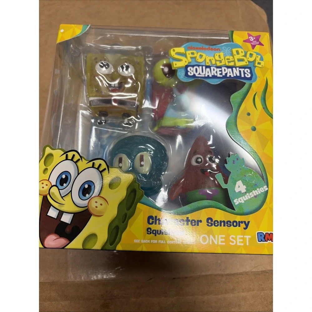 Nicklelodeon SpongeBob SquarePants Character Sensory 4 pack squishies RMS NIB